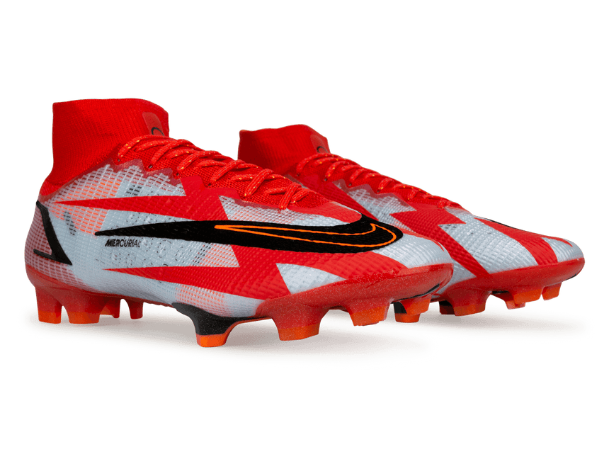 Nike Men's Mercurial Superfly 8 Elite CR7 FG/MG Chile Red/White together