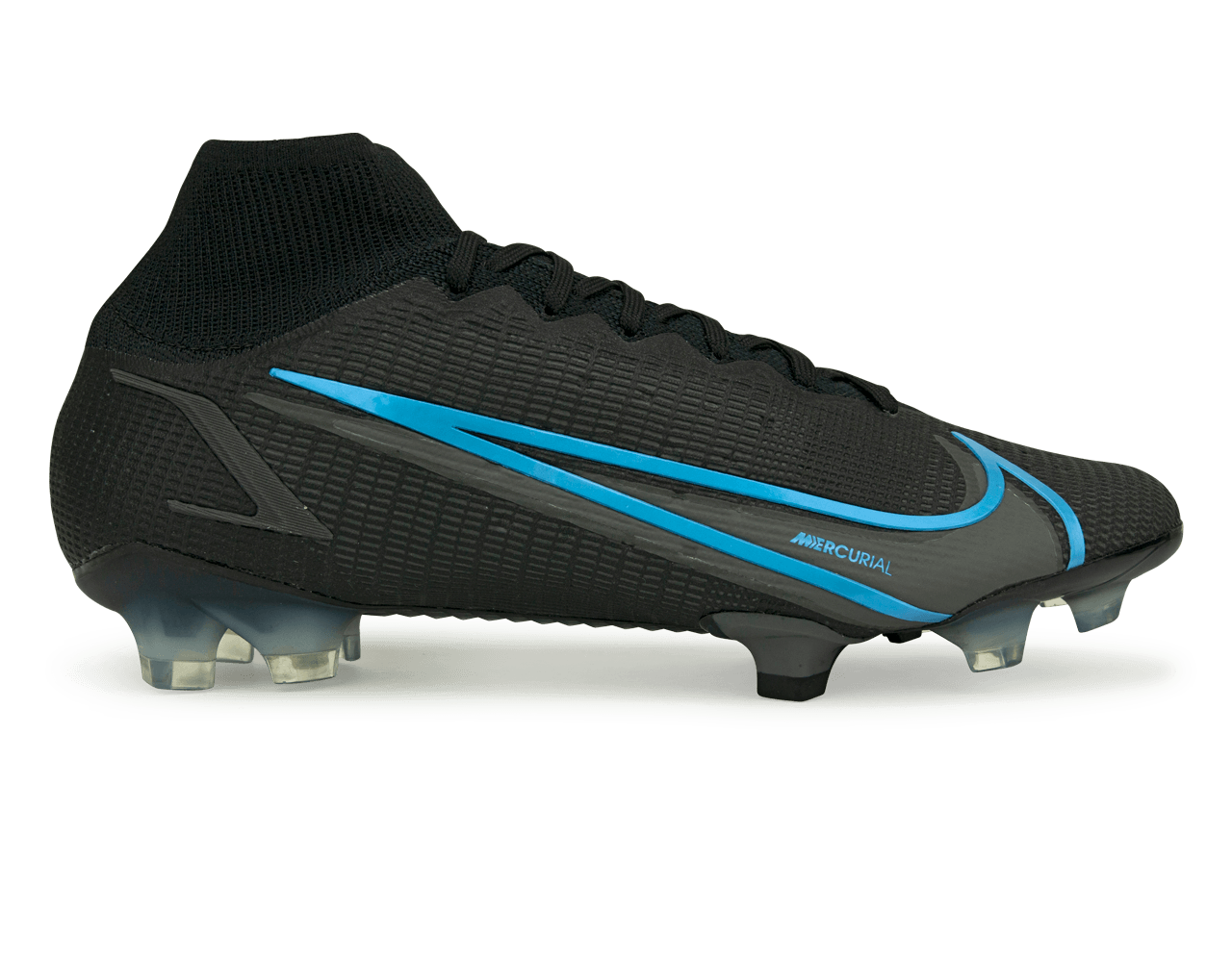 Nike Men's Mercurial Superfly 8 Elite FG Black/Blue Front