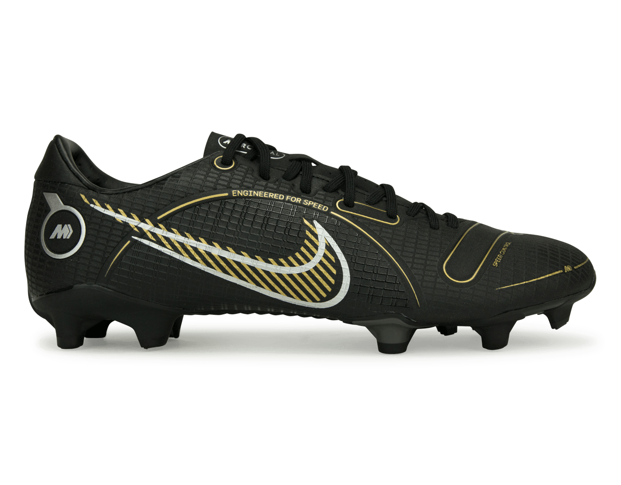 Nike Men's Mercurial Vapor 14 Academy FG/MG Black/Gold Front