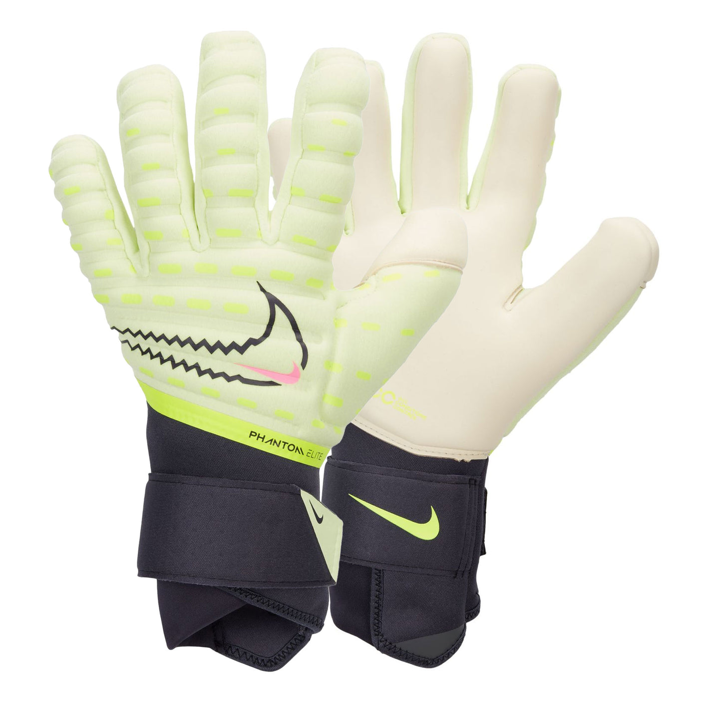 Nike Men's Phantom Elite Goalkeeper Gloves Hyper Volt/Gridiron Both
