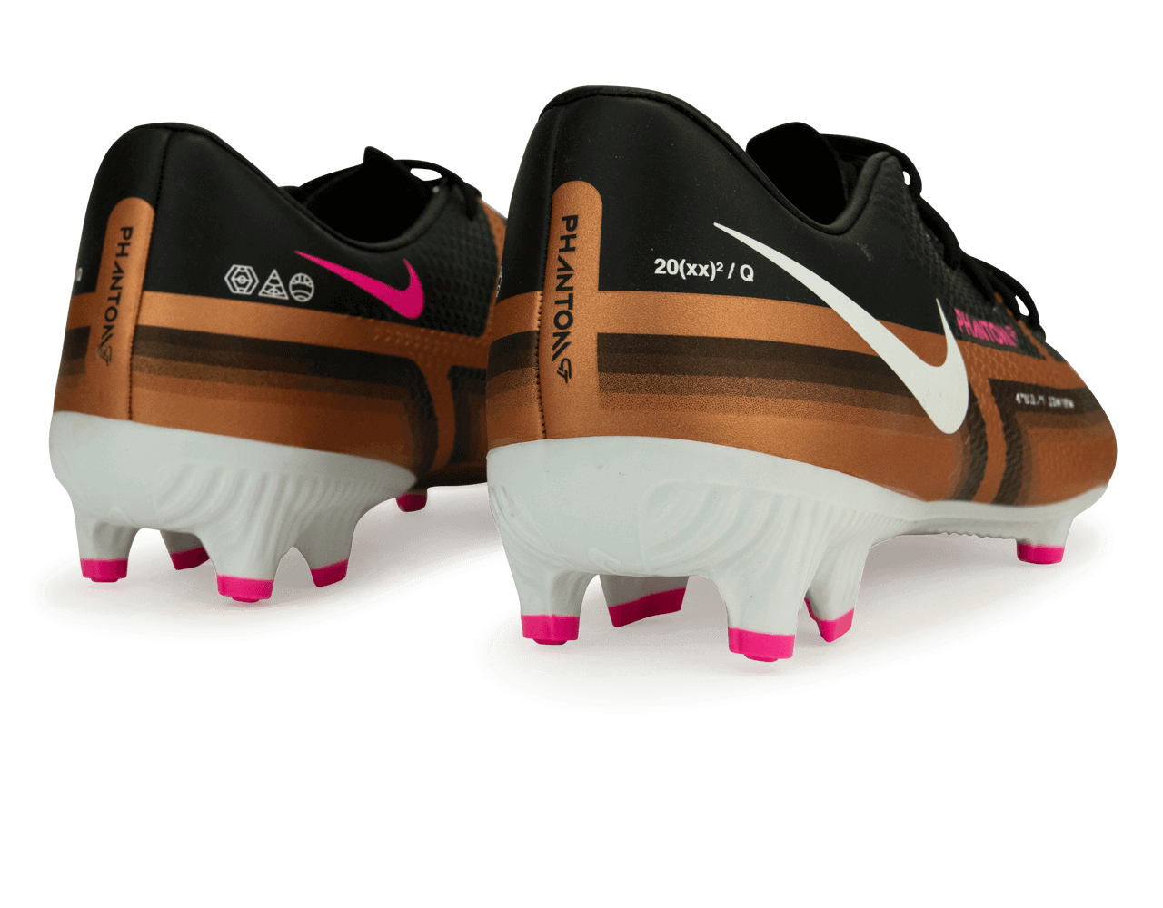 Nike Men's Phantom GT2 Academy FG/MG Metallic Copper Rear