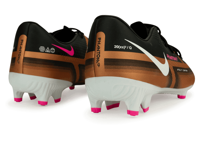 Nike Men's Phantom GT2 Academy FG/MG Metallic Copper Rear