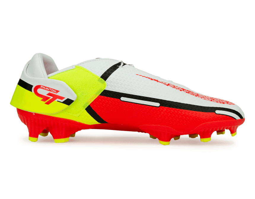 Nike Men's Phantom GT2 Academy Flyease FG/MG White/Crimson Side