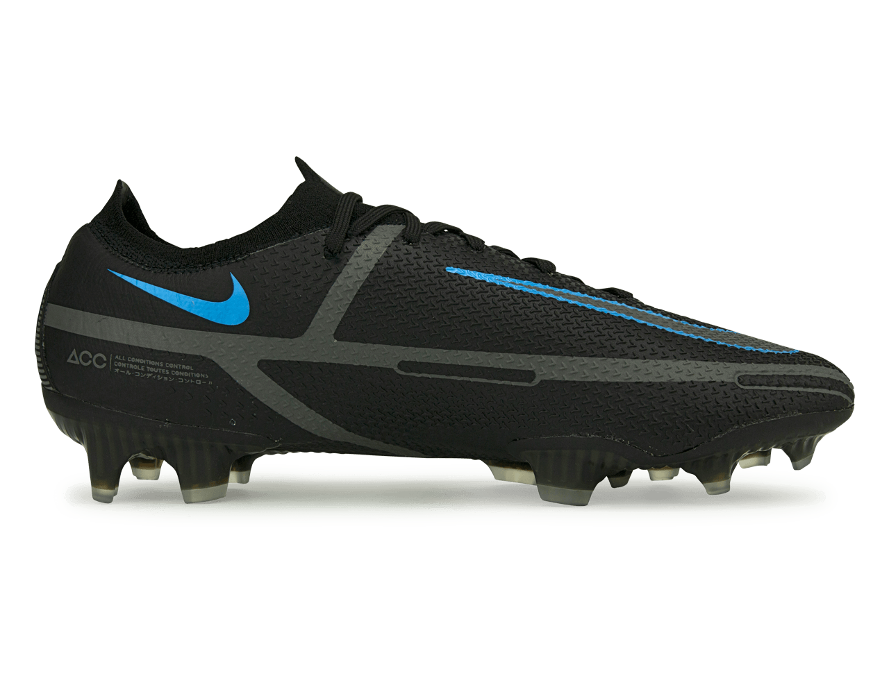 Nike Men's Phantom GT2 Elite FG Black/Blue Side