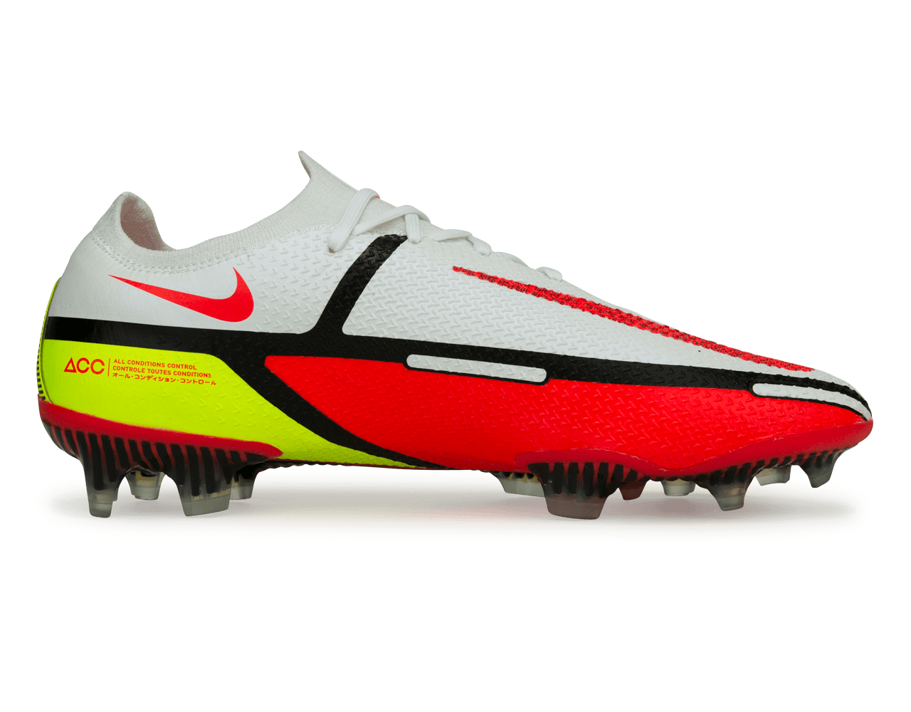 Nike Men's Phantom GT2 Elite FG White/Bright Crimson Side