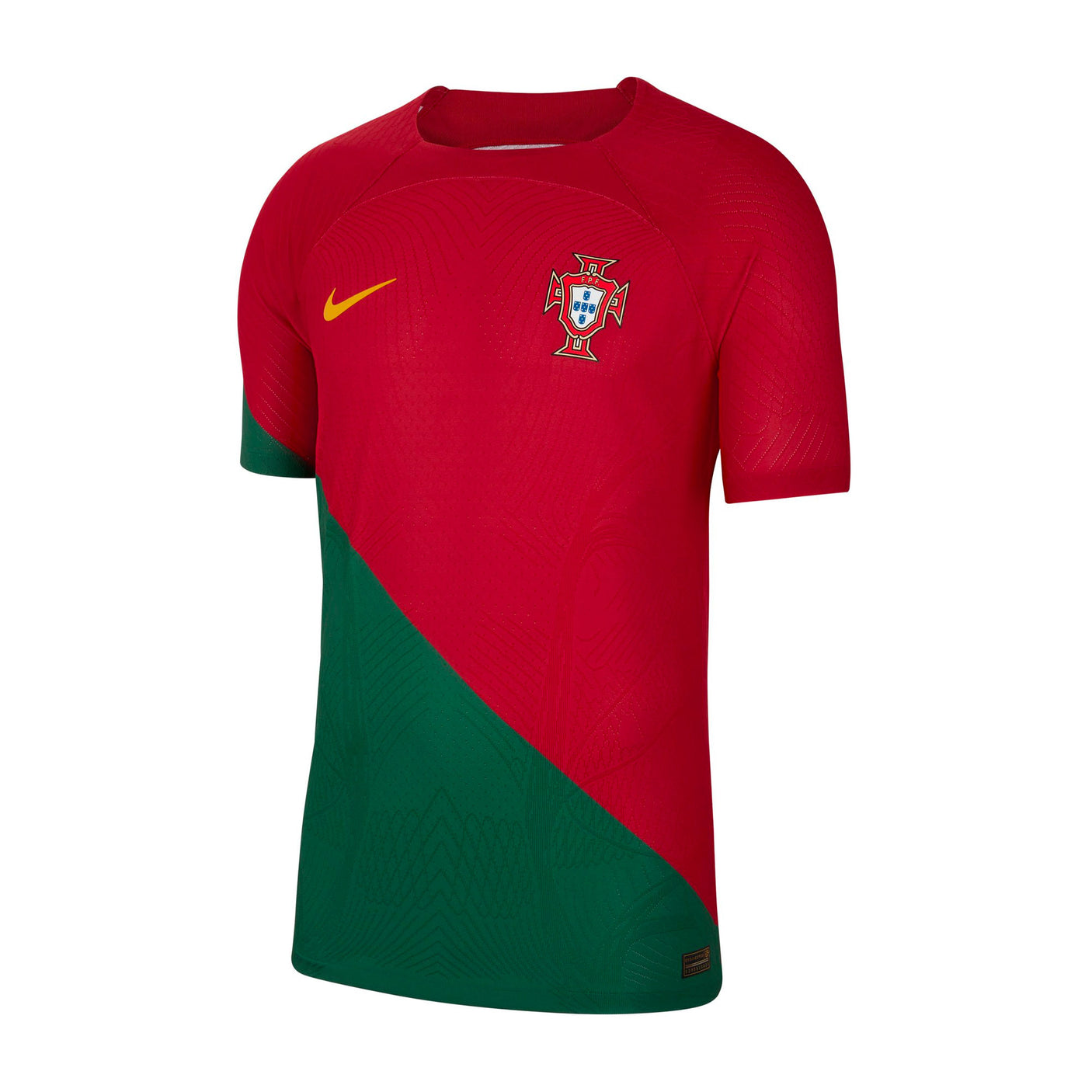 Nike Men's Portugal 2022/23 Dri-FIT ADV Home Jersey Pepper Red/Gold Dart Front