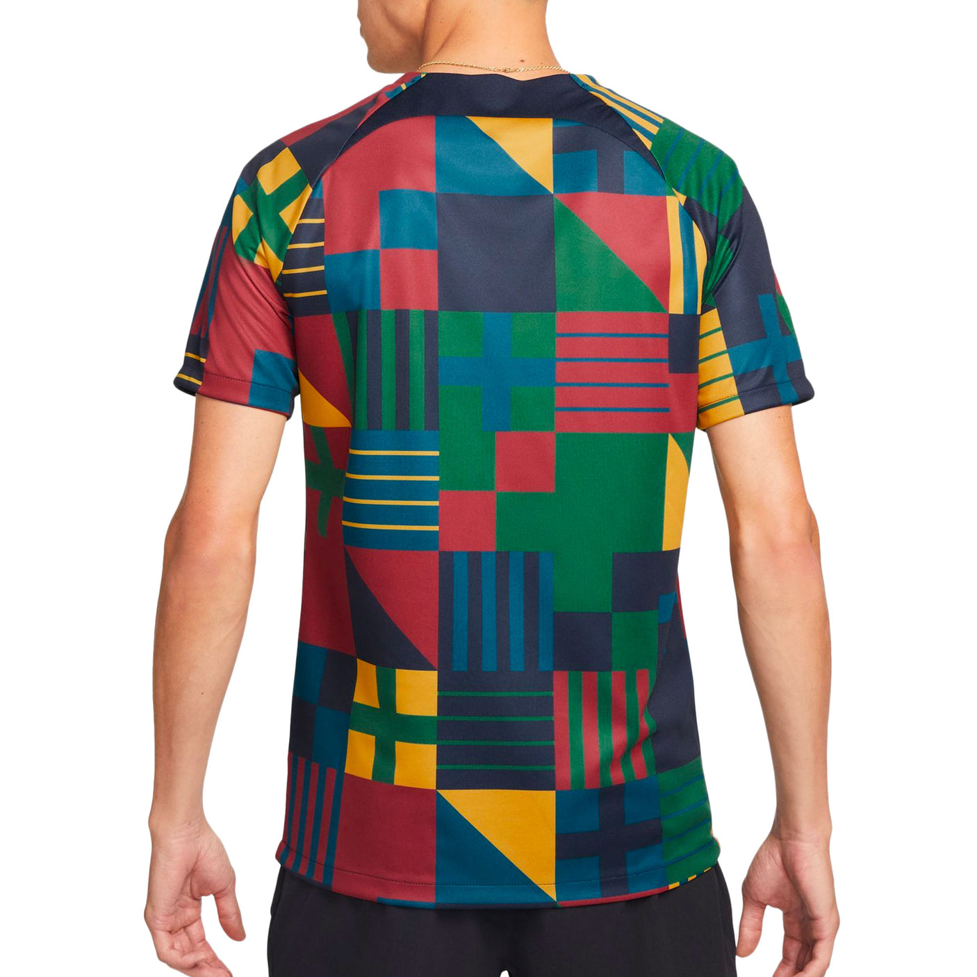 Nike Men's Portugal 2022/23 Pre-match Jersey Obsidian/ Gold Dart Back