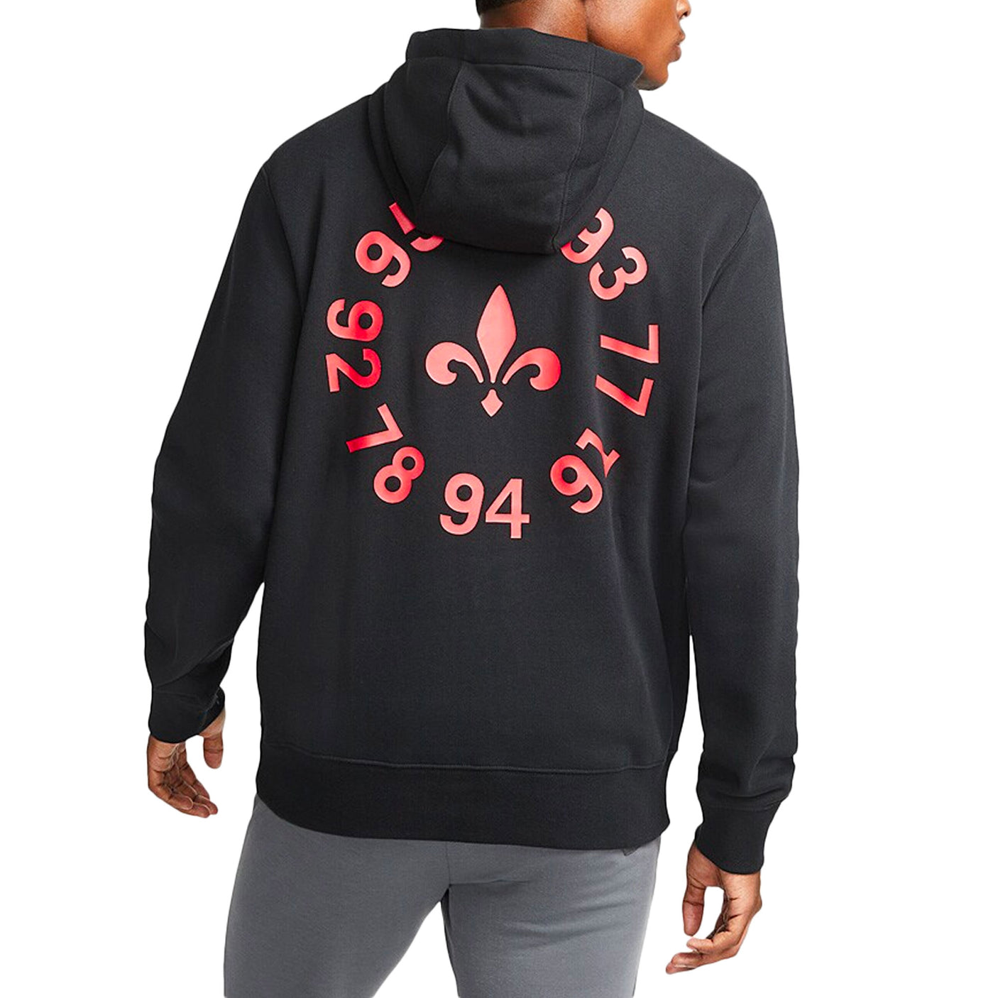 Nike Men's PSG 2021/22 Full Zip Club Hoodie Black/Siren Red Back