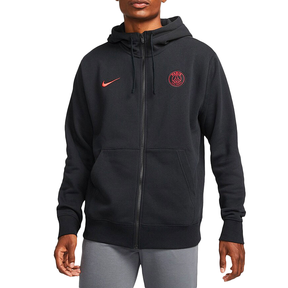 NIKE NATIONALS THERMA HOODIE PULLOVER ZIPPER POCKET (GRAY)