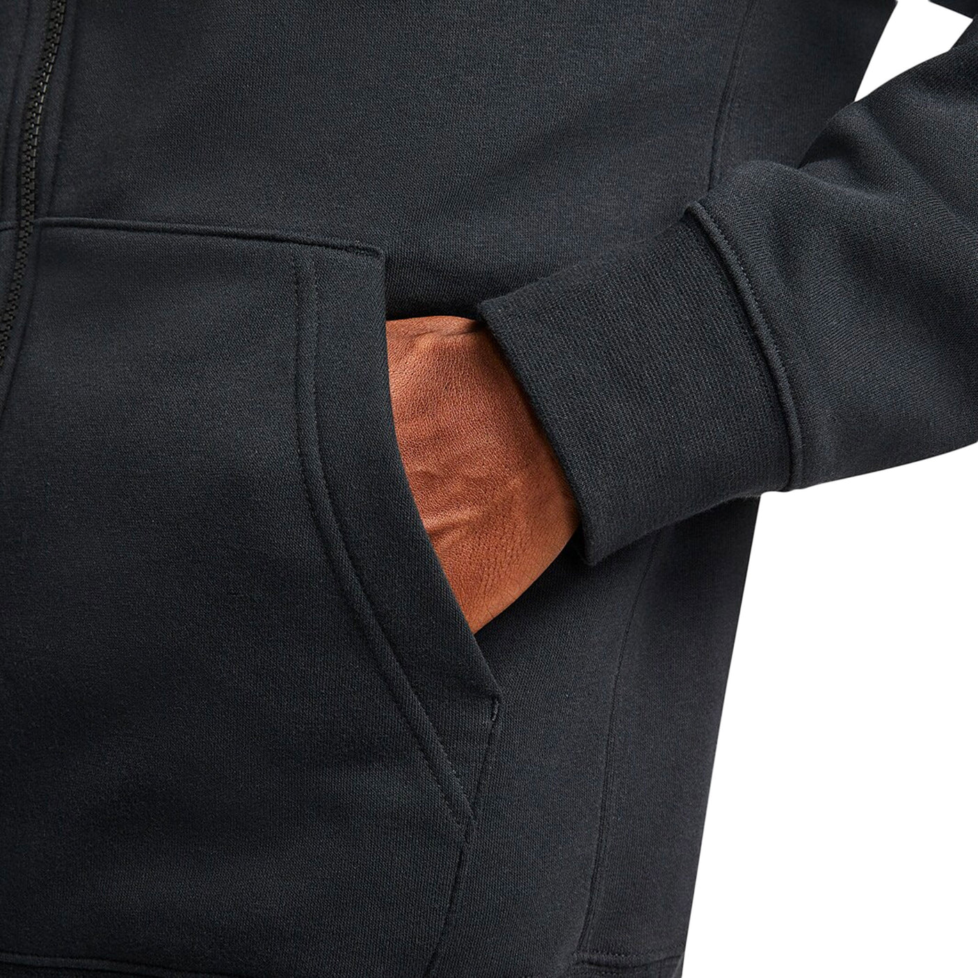 Nike Men's PSG 2021/22 Full Zip Club Hoodie Black/Siren Red Pocket