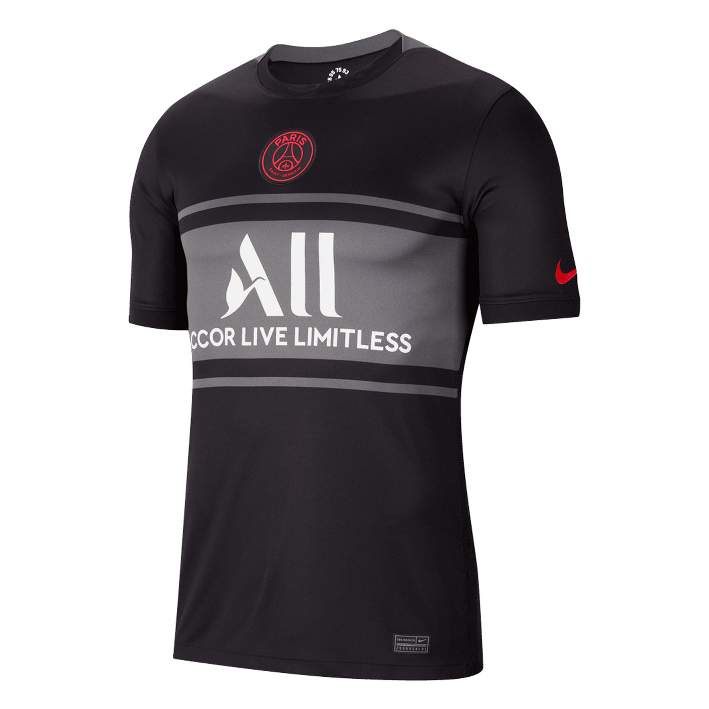 Nike Men's PSG 2021/22 Third Jersey Black/Dark Grey Front
