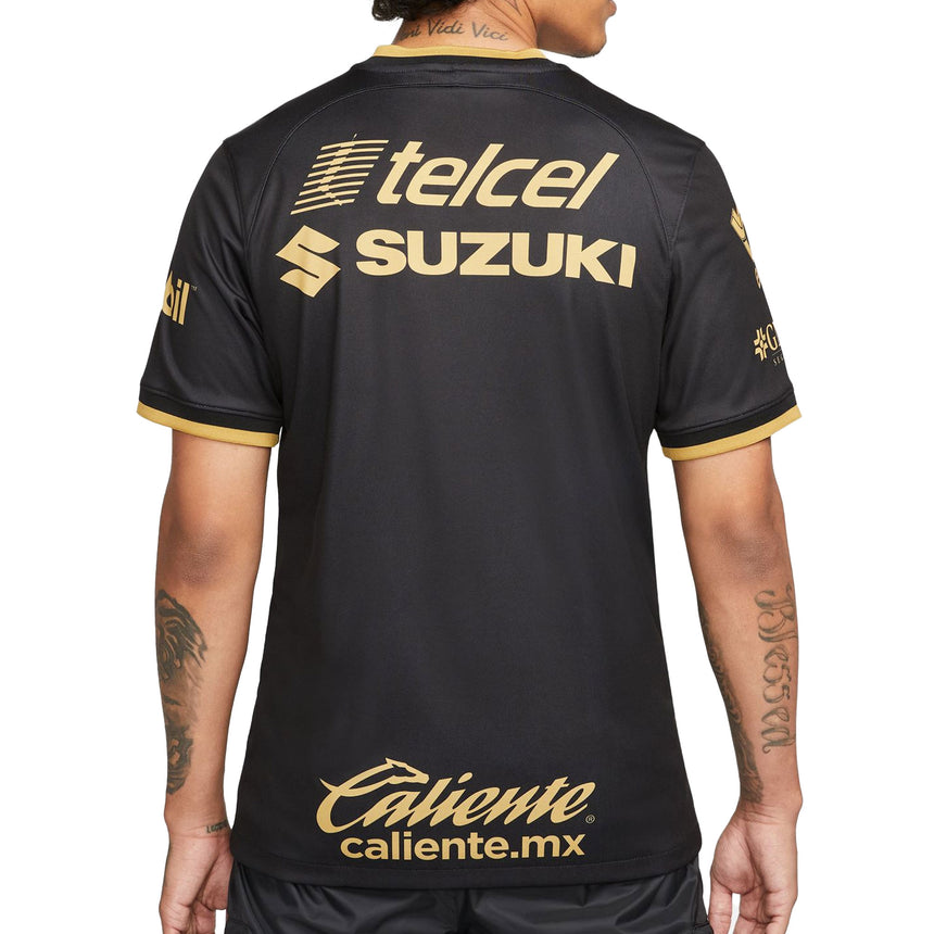 Nike Men's Pumas UNAM 2022/23 Third Jersey Black/Gold Back