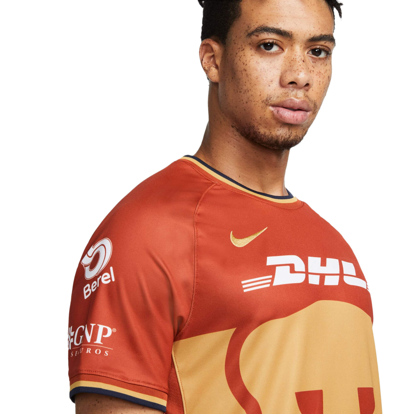 Nike Men's Pumas UNAM 2022/23 Third Jersey Fire Wood Orange/Truly Gold Detail