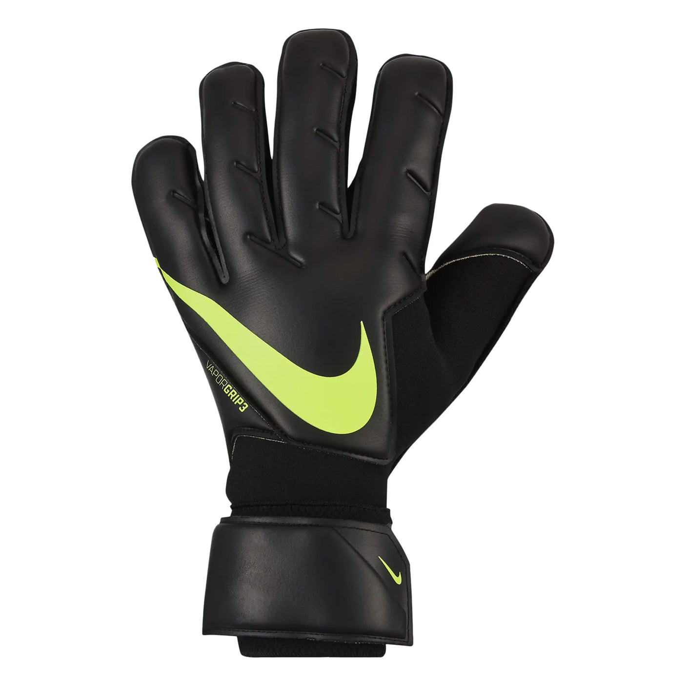 Nike Men's Vapor Grip 3 Goalkeeper Gloves Black/Volt Front