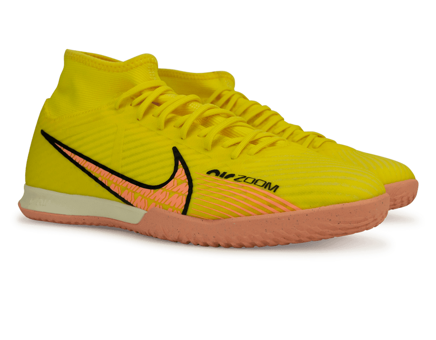 Nike Men's Zoom Mercurial Superfly 9 Academy IC Yellow Strike/Sunset Glow Together