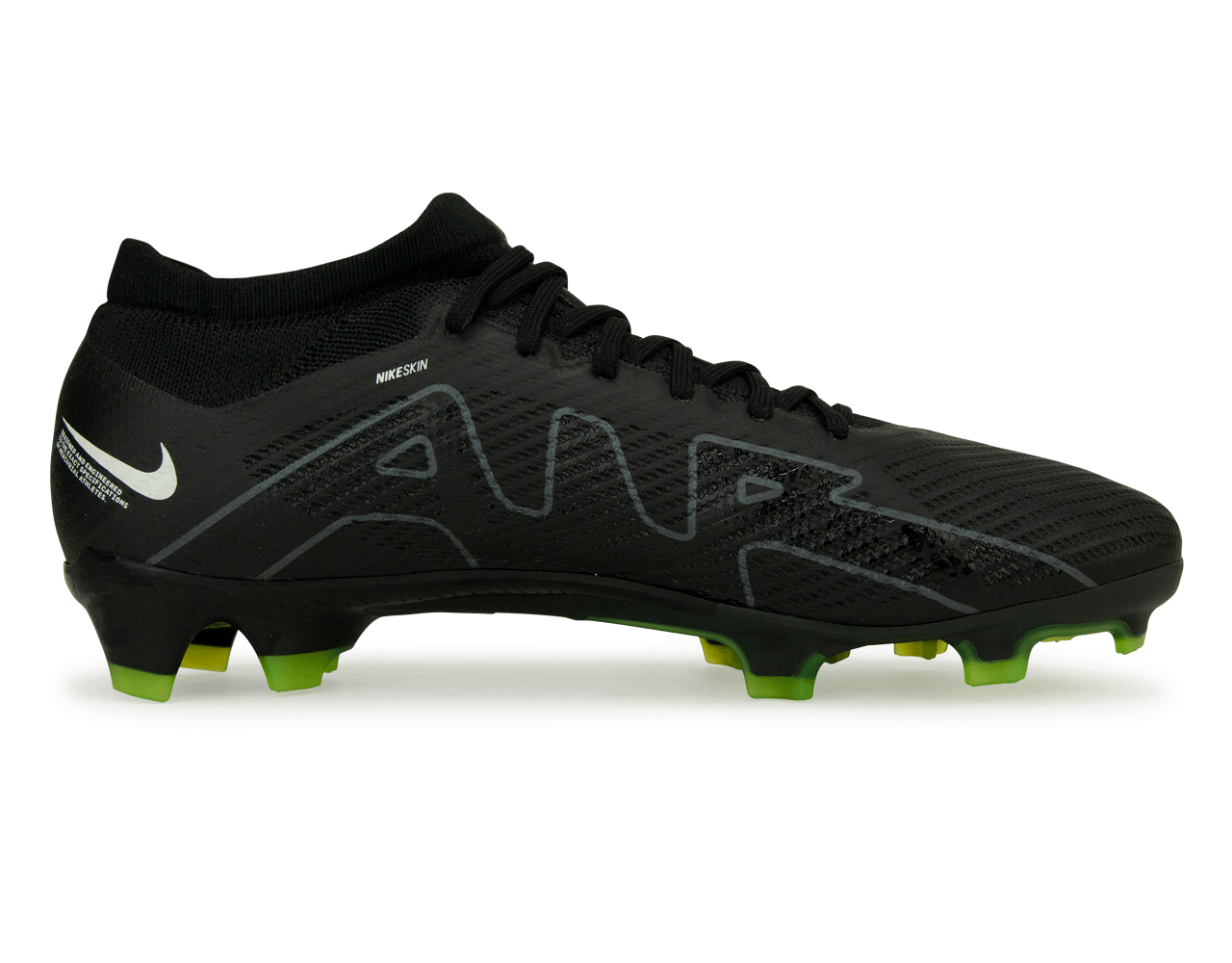 Nike Men's Zoom Mercurial Vapor 15 Pro FG Black/Volt Side