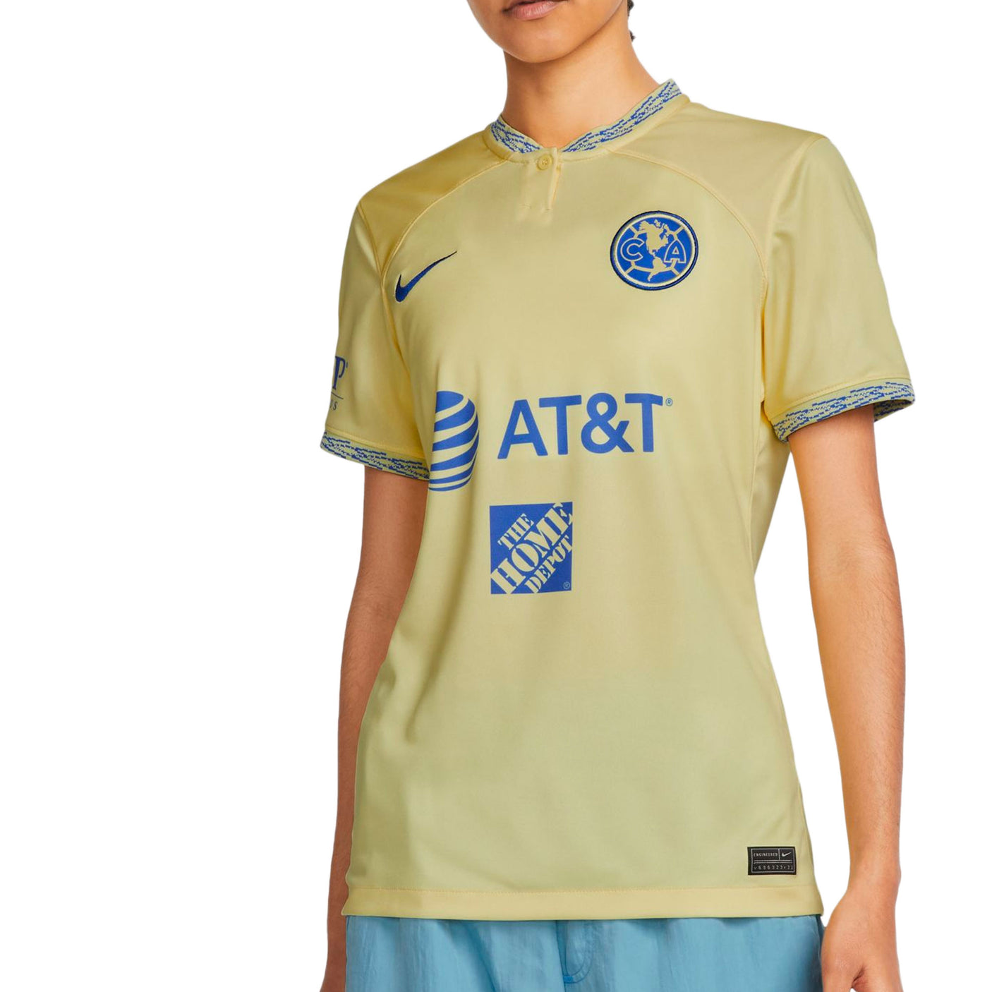 Nike Women's Club America 2022/23 Home Jersey Lemon Chiffon/Blue Front