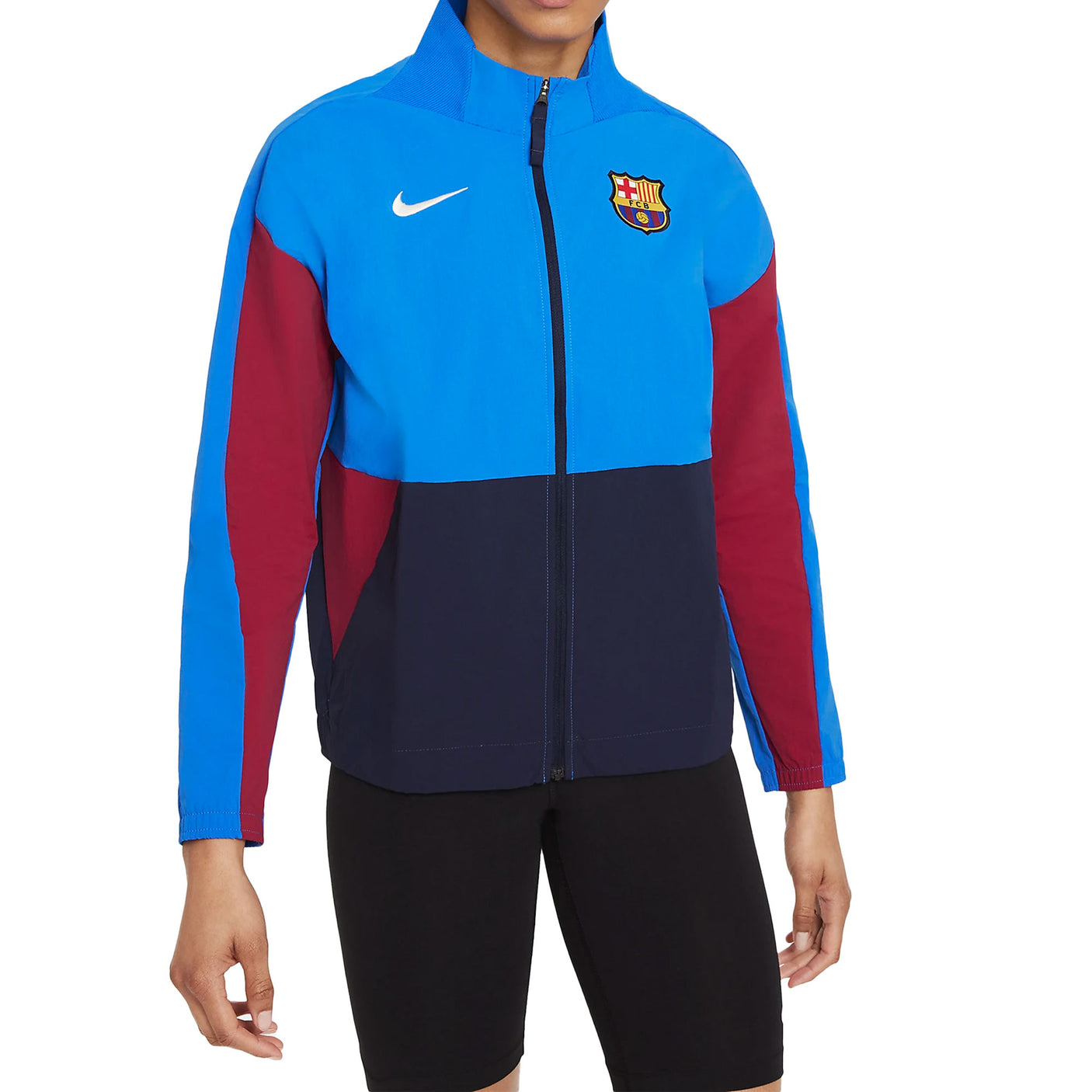 Nike Women's FC Barcelona 2021/22 Jacket Obsidian/Noble Red Front