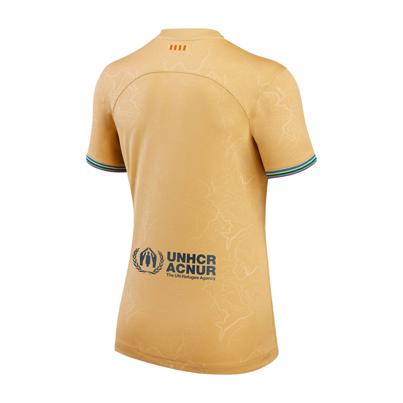 Nike Women's FC Barcelona 2022/23 Away Jersey Club Gold/Obsidian Back