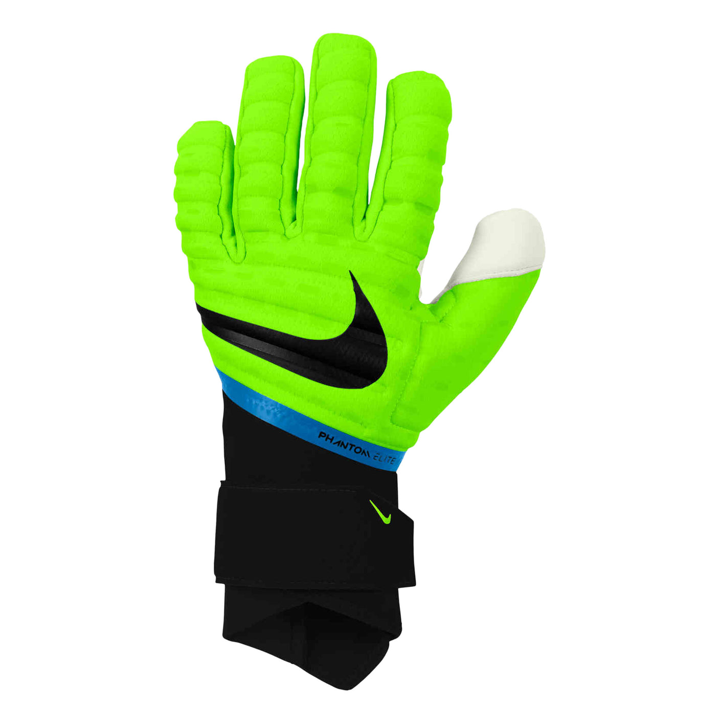 Nike Men's Phantom Elite Goalkeeper Gloves Volt/Blackened Blue Front