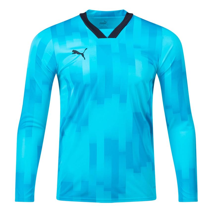 PUMA Kids Team Target Goalkeeper Long Sleeve Jersey Bright Aqua/Black Front