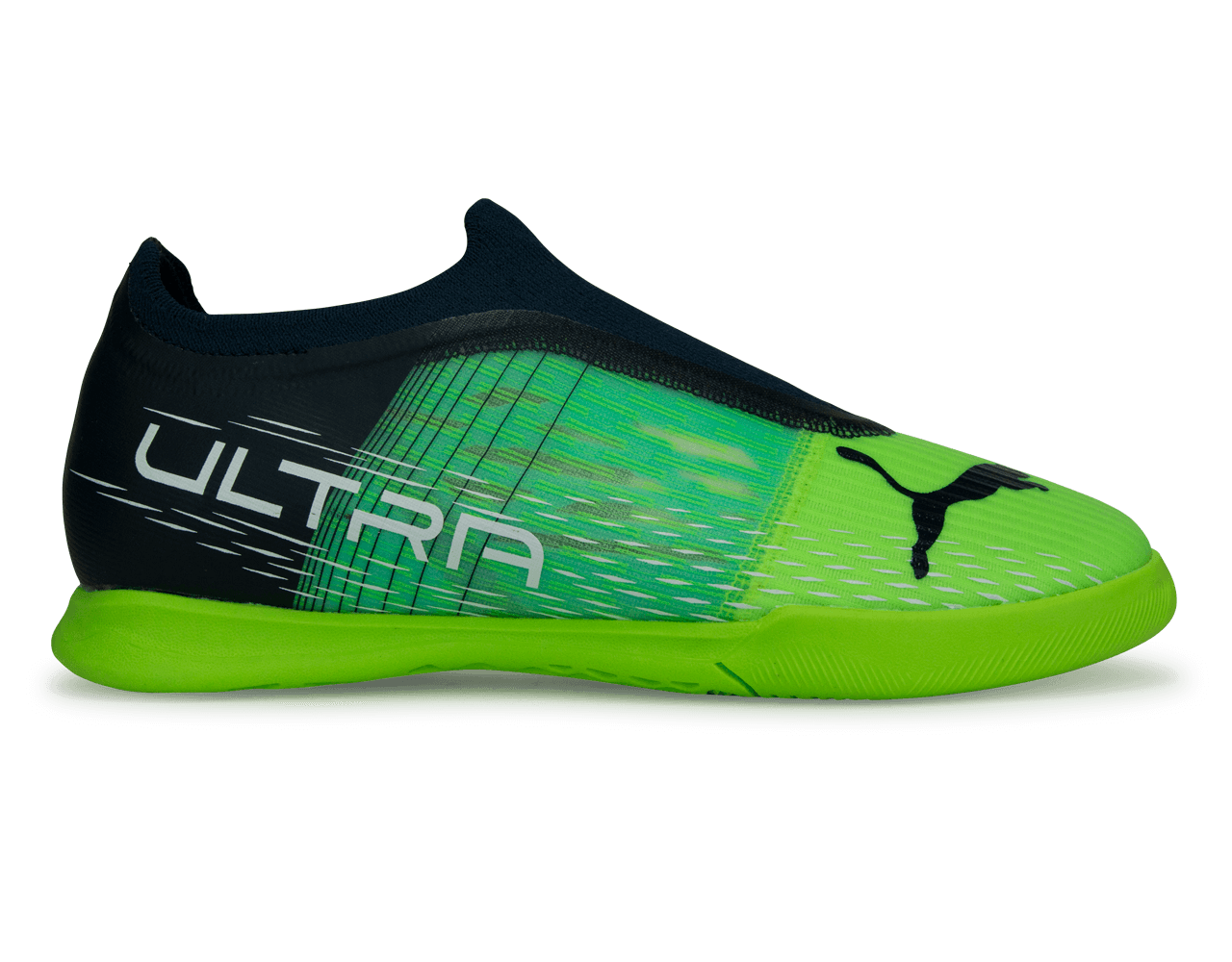 PUMA Kids Ultra 3.3 IT Indoor Soccer Shoes Green/Black Front