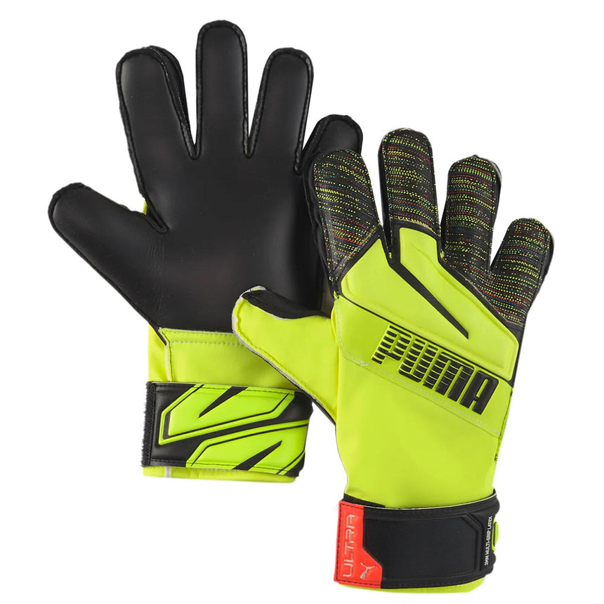 PUMA Kids Ultra Protect 3 RC Goalkeeper Gloves Yellow/Black Both Gloves