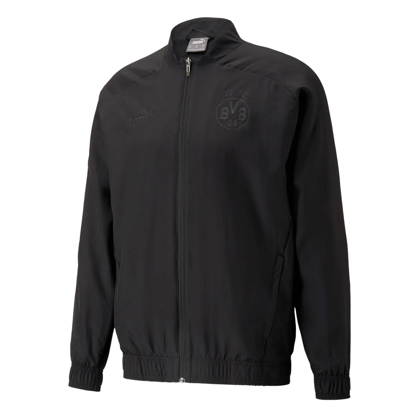 PUMA Men's Borussia Dortmund 2023/24 Pre-Match Jacket Black Front