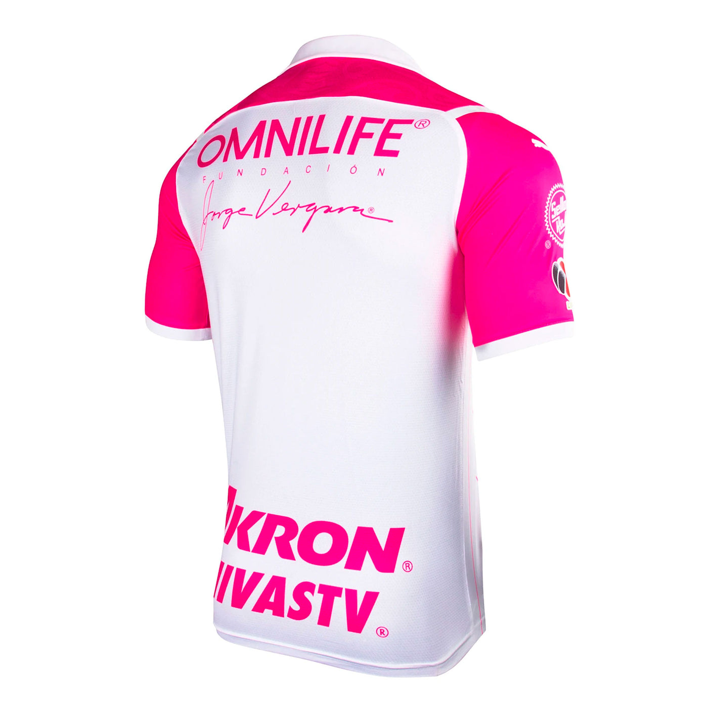 PUMA Men's Chivas de Guadalajara 2021/22 Authentic Breast Cancer Awareness Jersey White/Pink Back