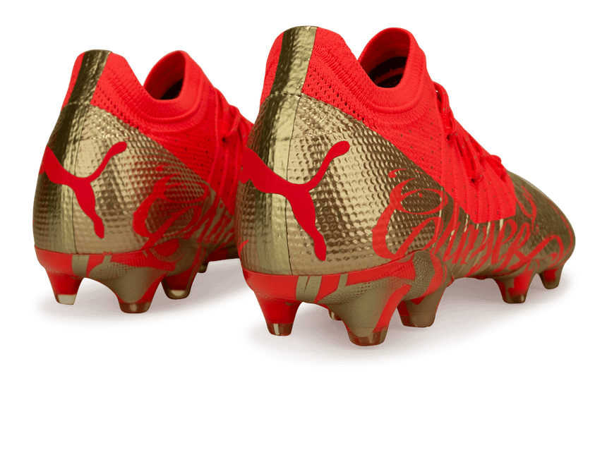 PUMA Men's Future 1.4 Neymar Jr FG/AG Fiery Coral/Gold Rear
