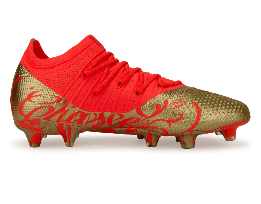 PUMA Men's Future 1.4 Neymar Jr FG/AG Fiery Coral/Gold Side