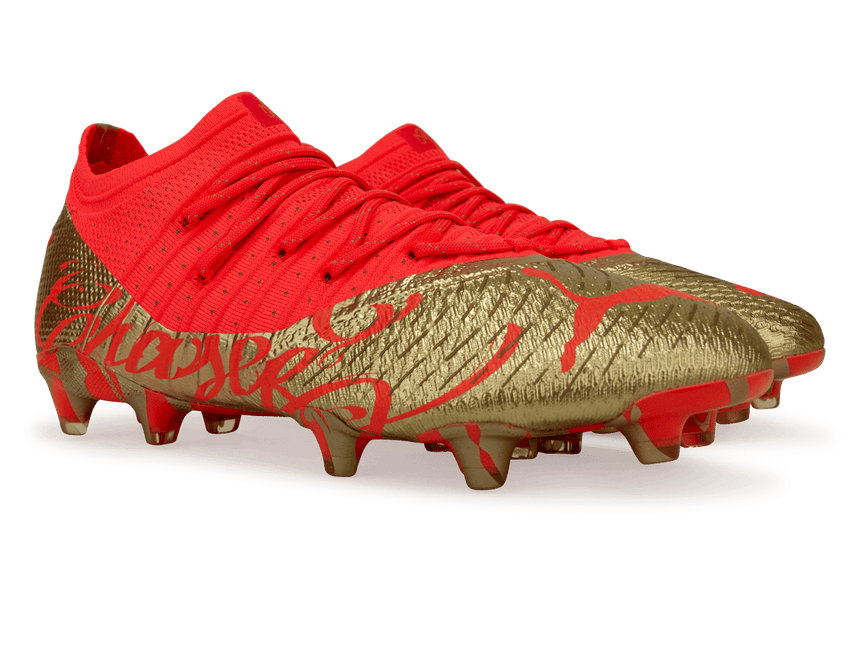 PUMA Men's Future 1.4 Neymar Jr FG/AG Fiery Coral/Gold Together