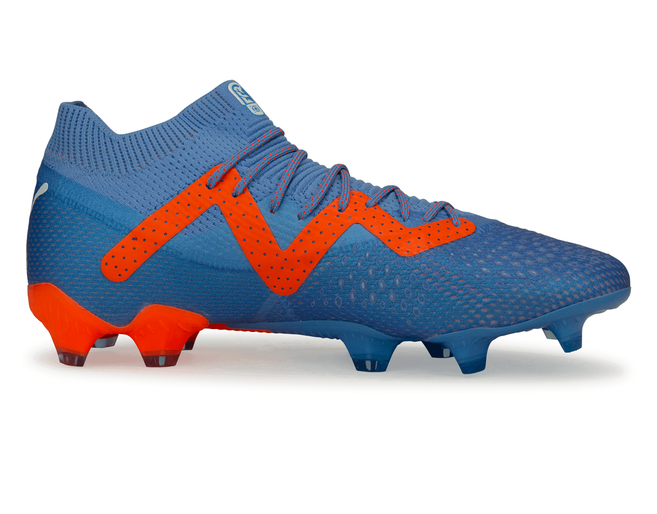 PUMA Men's Future Ultimate FG/AG Blue/Ultra Orange Side