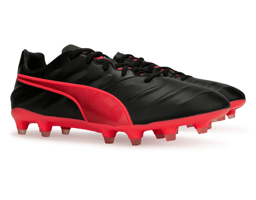 PUMA Men's King Pro 21 FG Black/Sun Blaze Together