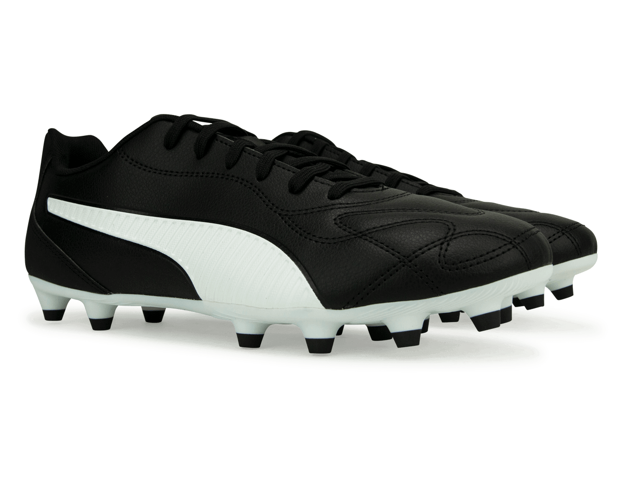 PUMA Men's Monarch II FG/AG Black/White Together