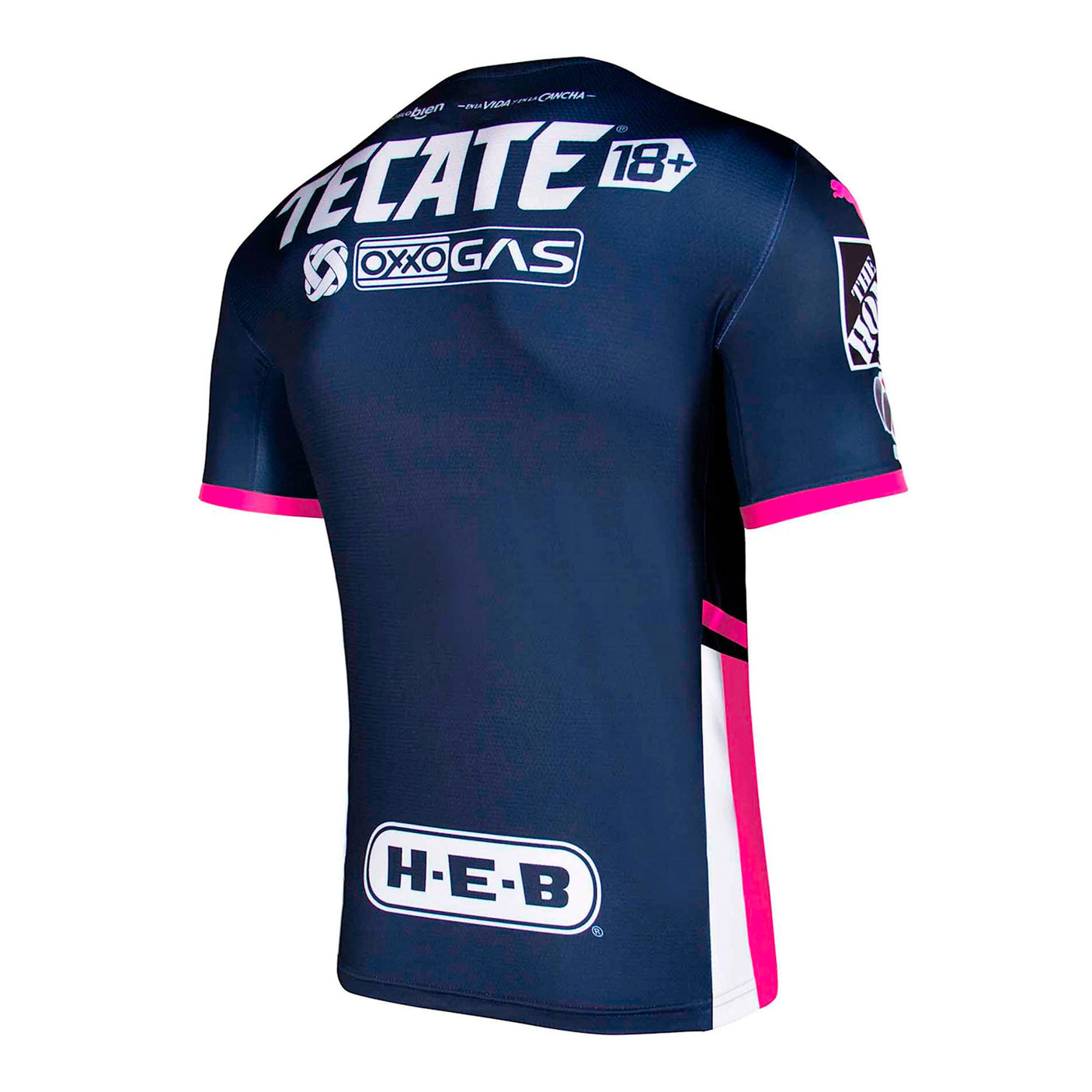 PUMA Men's Monterrey 2021/22 Authentic Breast Cancer Awareness Jersey Navy/Pink Back