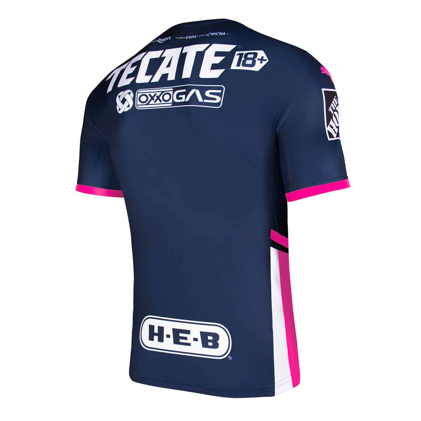 PUMA Men's Monterrey 2021/22 Breast Cancer Awareness Jersey Navy/Pink Back