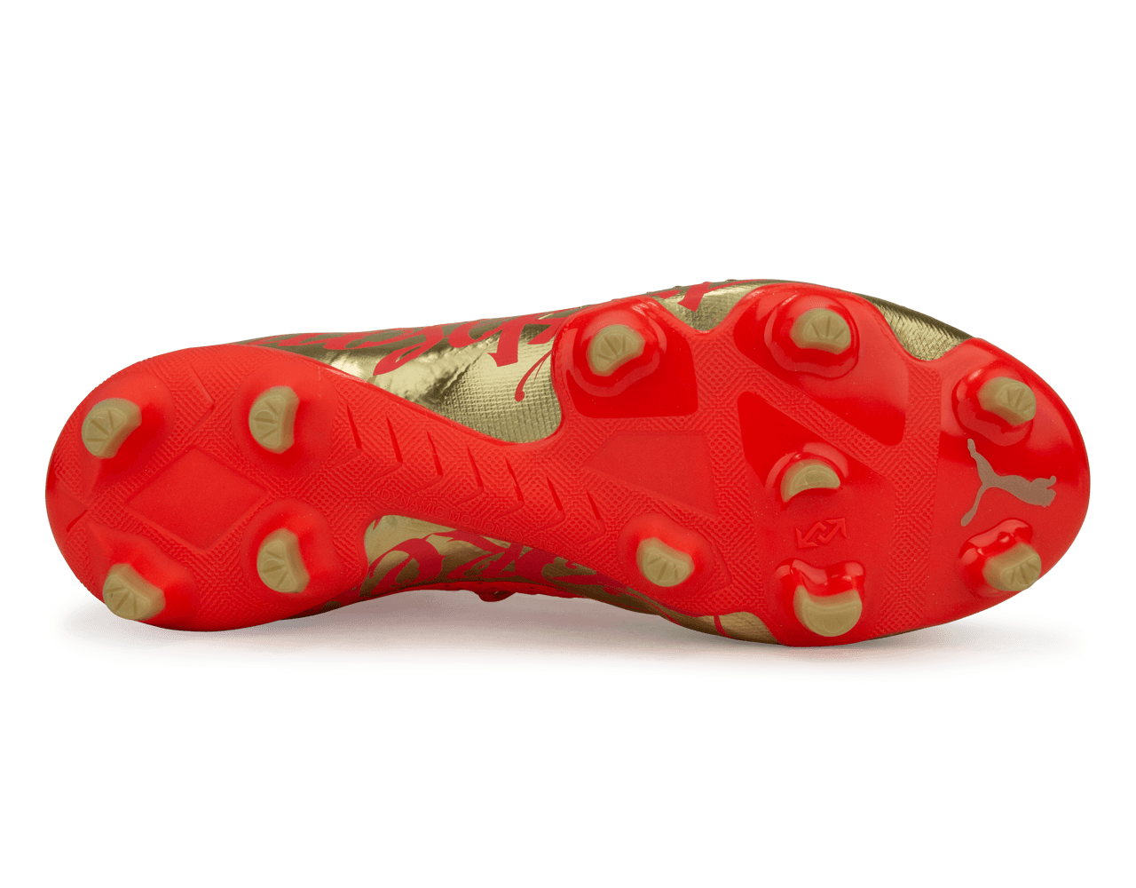 PUMA Men's Neymar Jr Future 2.4 FG/AG Fiery Coral Gold Sole