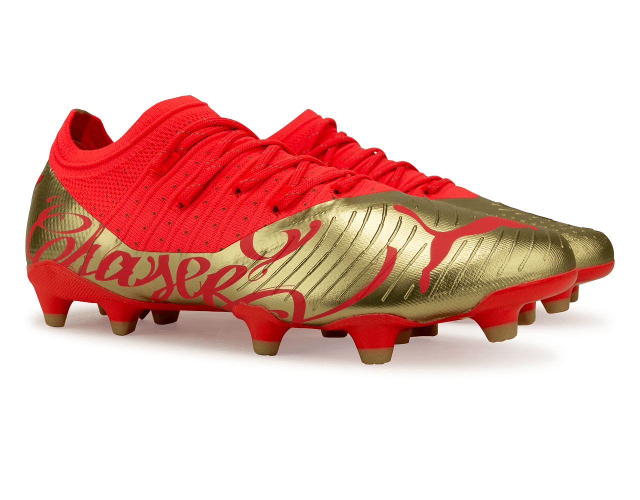 PUMA Men's Neymar Jr Future 2.4 FG/AG Fiery Coral Gold Together