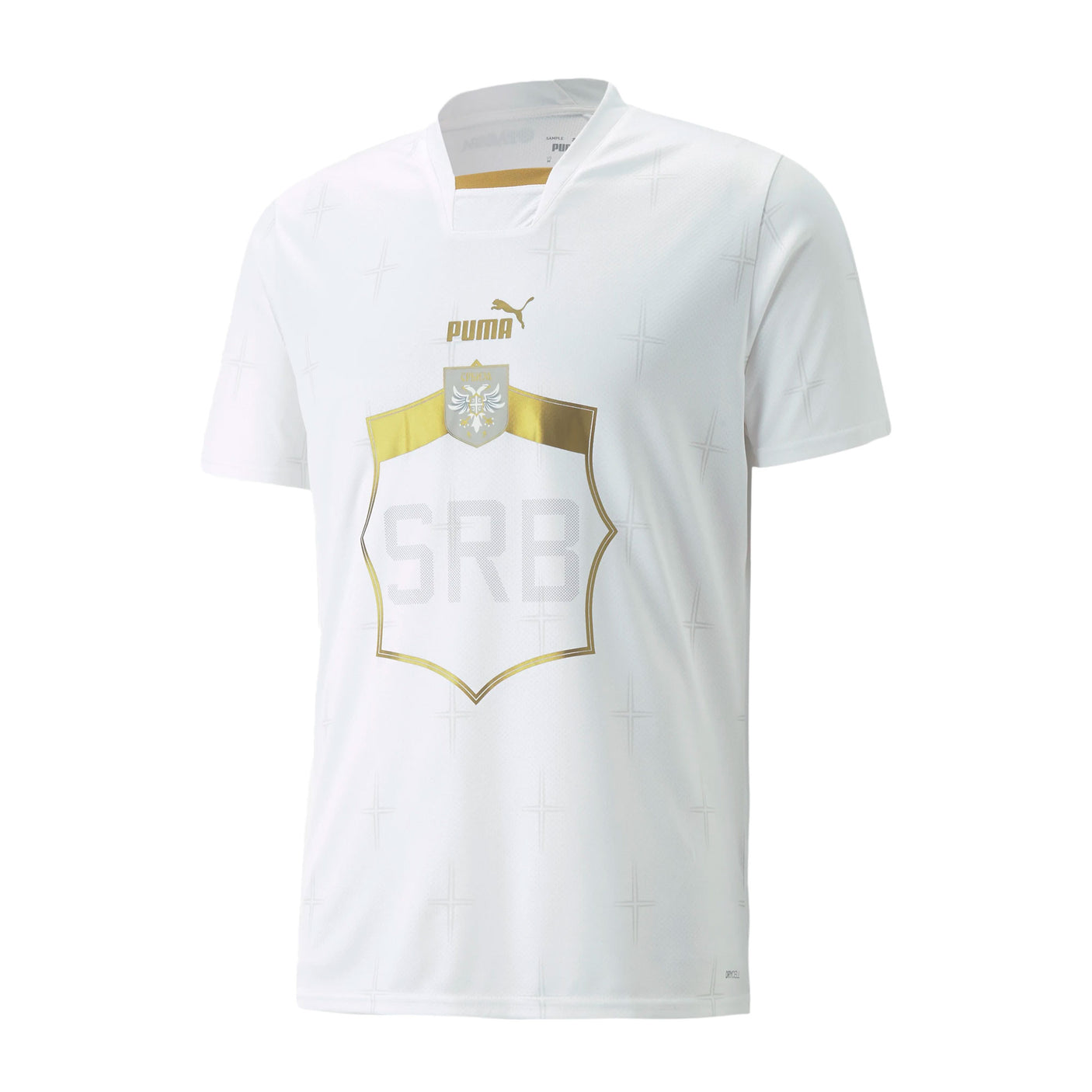 PUMA Men's Serbia 2022/23 Away Jersey White/Victory Gold Front
