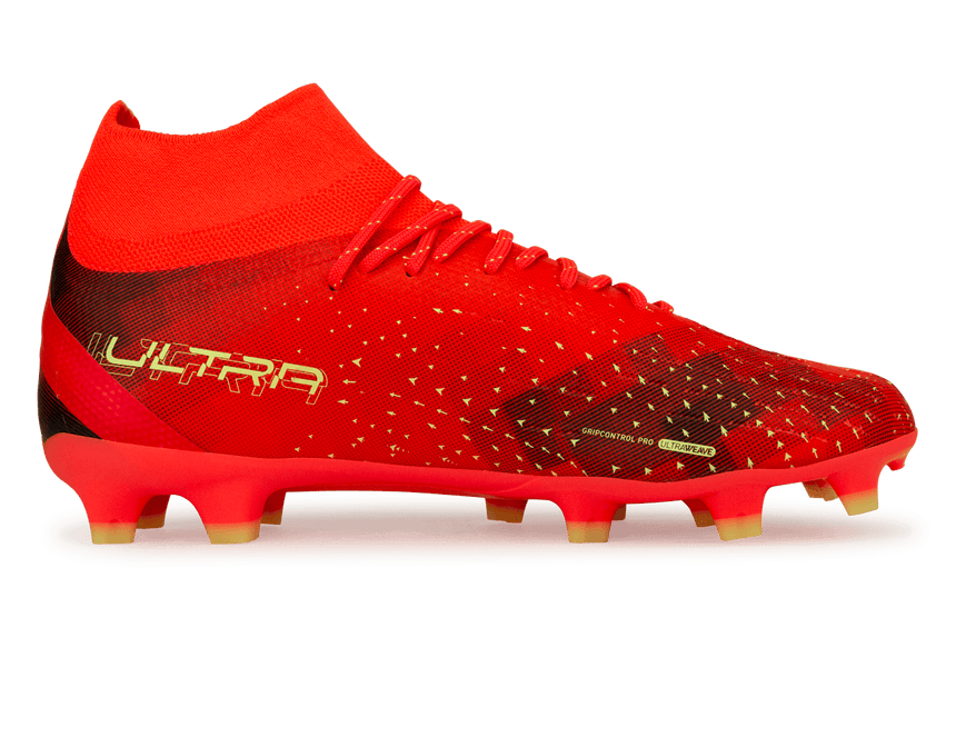 PUMA Men's Ultra Pro FG/AG Coral/Black Side