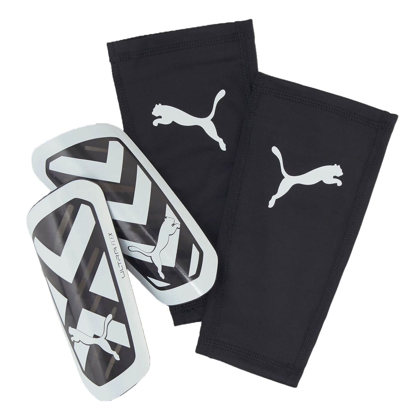 PUMA Ultra Flex Sleeve Shin Guards Black/White Front