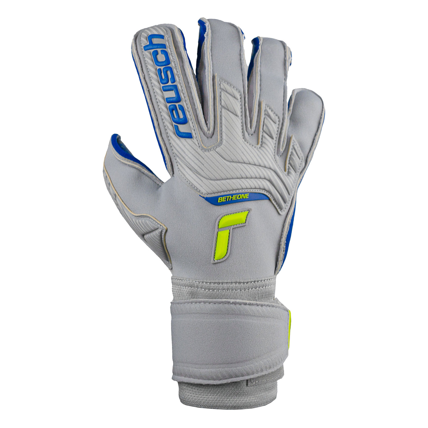Reusch Men's Attrakt Gold X Evolution Cut GoalkeeperGloves Grey/Deep Blue Front