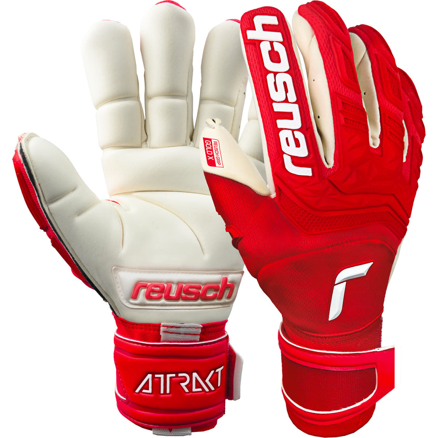 Reusch Men's GoalKeeper Attrakt Freegel Gold X Finger Support Gloves Red/White Main
