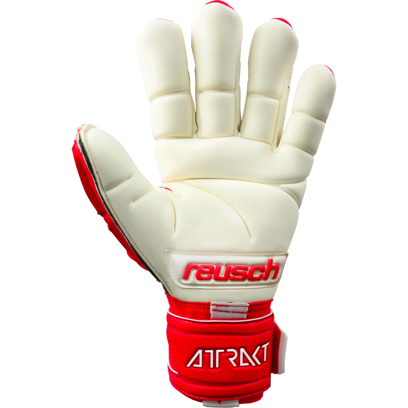 Reusch Men's GoalKeeper Attrakt Freegel Gold X Finger Support Gloves Red/White Palm