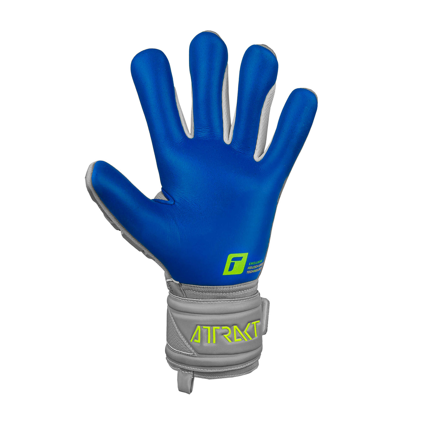 Reusch Men's Goalkeeper Attrakt Freegel Silver Fingersave Goalkeeper Gloves Gray/Yellow Palm