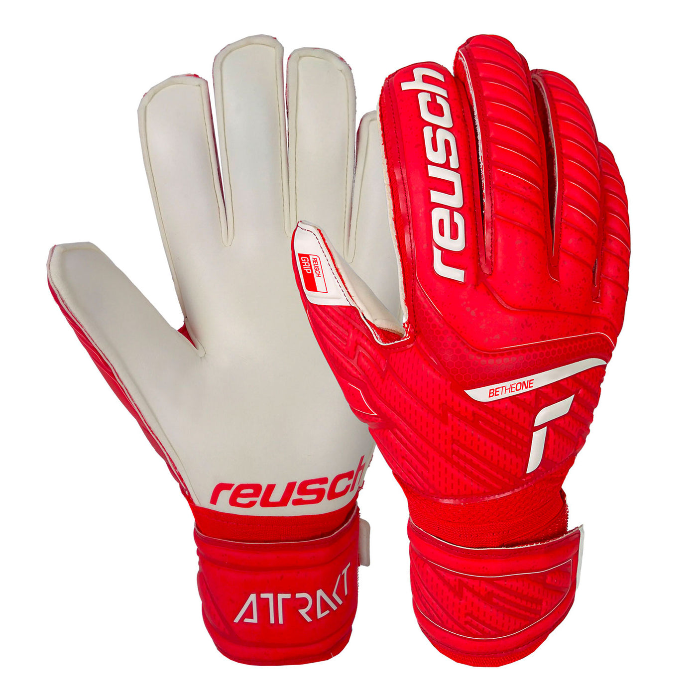 Reusch Men's Goalkeeper Attrakt Grip Gloves Red/White Pair