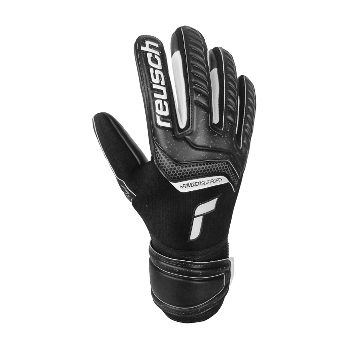 Reusch Men's Goalkeeper Attrakt Infinity Finger Support Gloves Black/White Back