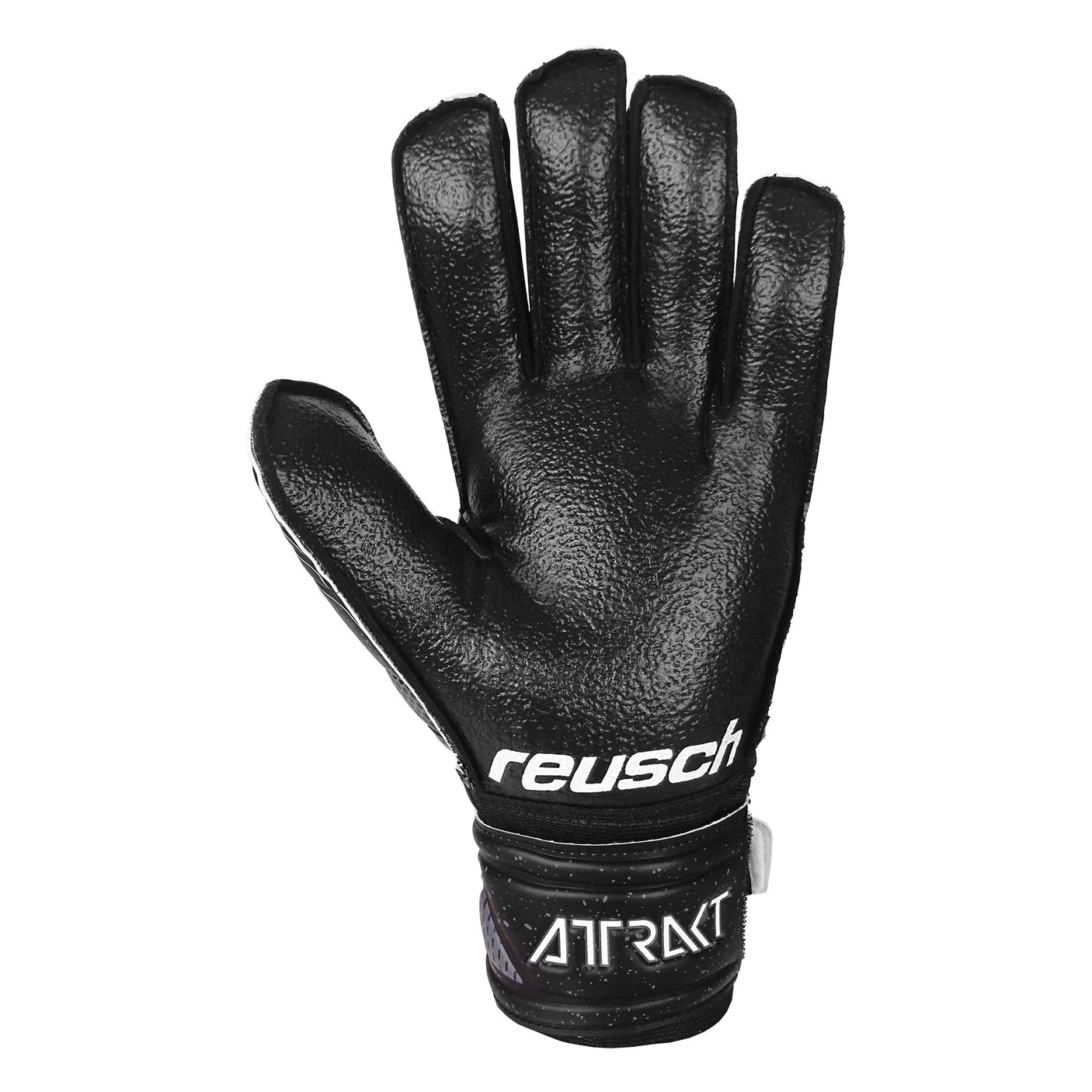 Reusch Men's GoalKeeper Attrakt Resist Finger Support Gloves Black/White Palm