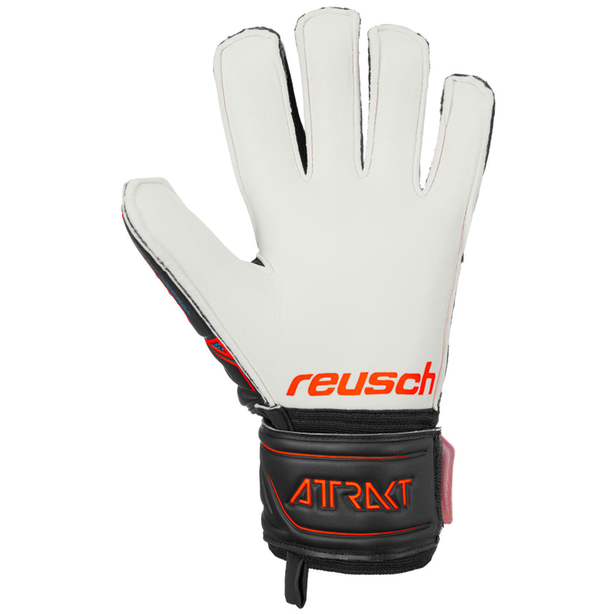 reusch Men's GoalKeeper Attrakt SG Finger Support Gloves Black/Orange Back